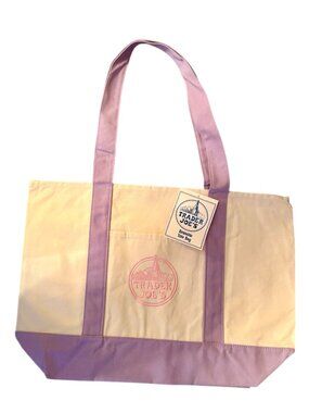 Trader Joe's large lavender new spring edition tote bag